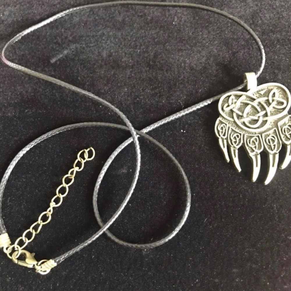 Celtic Knot Pendant Necklace with Black Cord